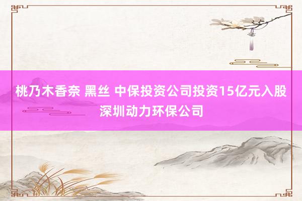 桃乃木香奈 黑丝 中保投资公司投资15亿元入股深圳动力环保公司