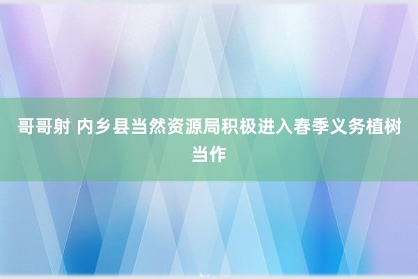 哥哥射 内乡县当然资源局积极进入春季义务植树当作