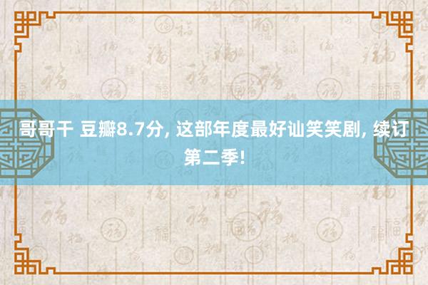 哥哥干 豆瓣8.7分， 这部年度最好讪笑笑剧， 续订第二季!